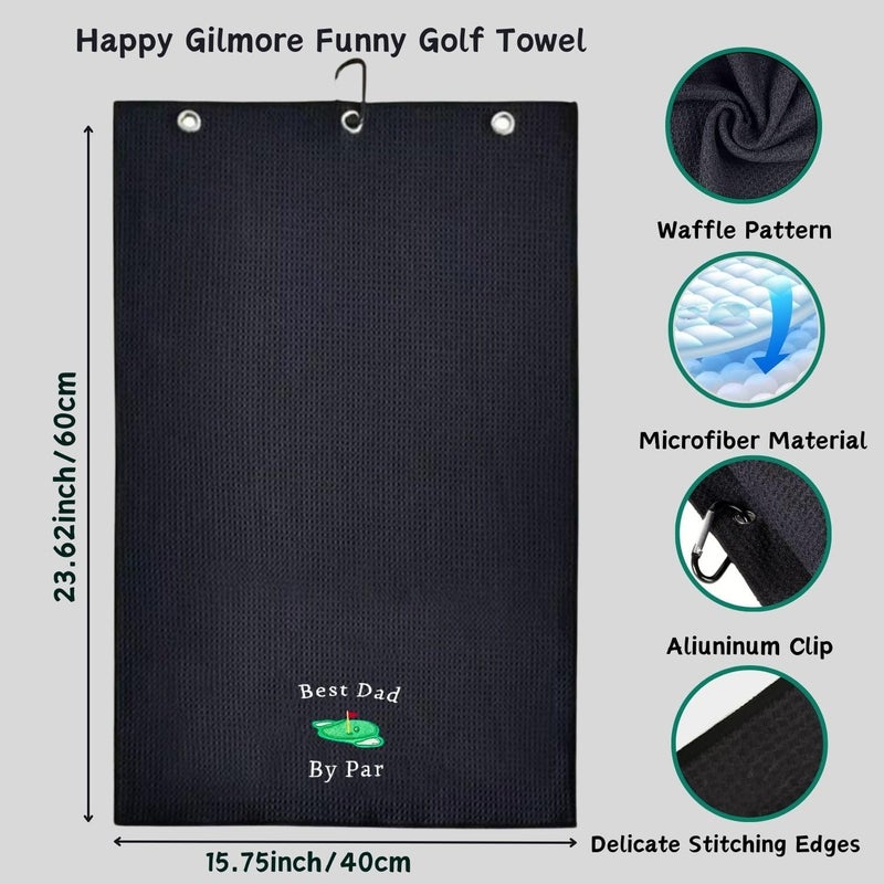 Amitrely Funny Golf Towel, Marsters Tournament, Funny Golf Towel for Golf Bags with Clip, Golf Gift for Men Husband Boyfriend Dad, Birthday, Cristmas Gifts for Fan (Best dad by par) - Image 5
